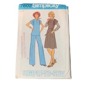 Simplicity 7602 Womens Vintage Sewing Pattern Dress Pant Size 44 uncut